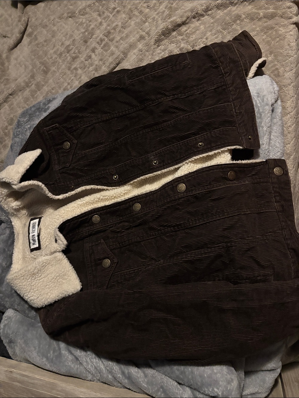 Marvin Richards Brown Corduroy Sherpa-Lined Jacket